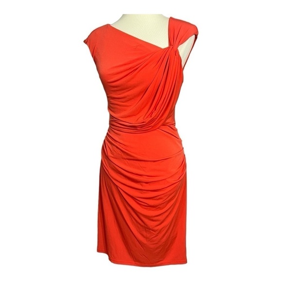 Vintage Baddie Bodycon Dress Fitted Party Going Out Summer Dopamine Orange Vacay - Picture 2 of 11